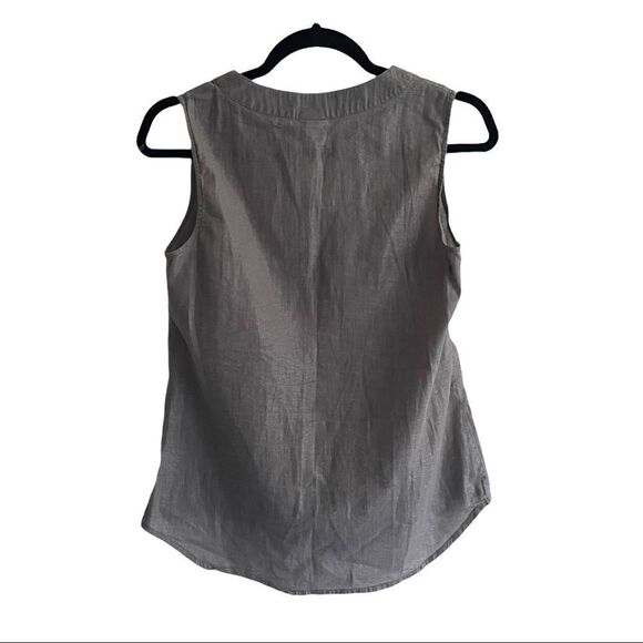 MERONA Sleeveless Blouse Tank Top With Embroidery Metallic Shimmery Taupe S - Picture 2 of 4